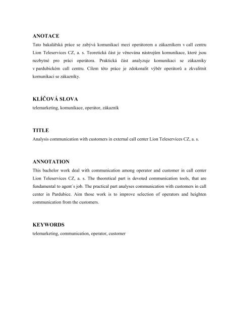 MinarikovaL_Analyza komunikace_JJ_2009.pdf - Univerzita ...