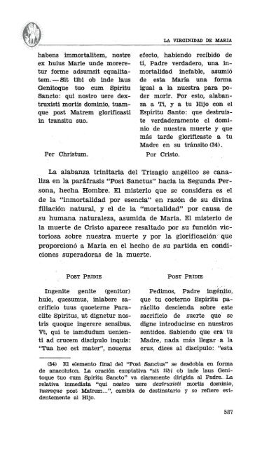 la virginidad de maría, razón teológica de su asunción al cielo, en ...