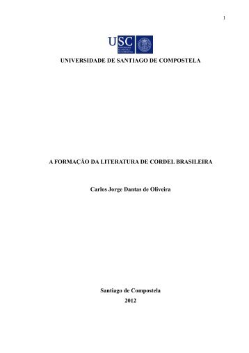 a formação da literatura de cordel brasileira - Repositorio ...