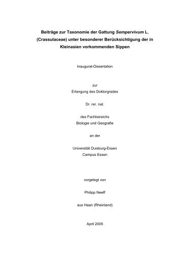 Dissertation - bei DuEPublico - an der Universität Duisburg-Essen