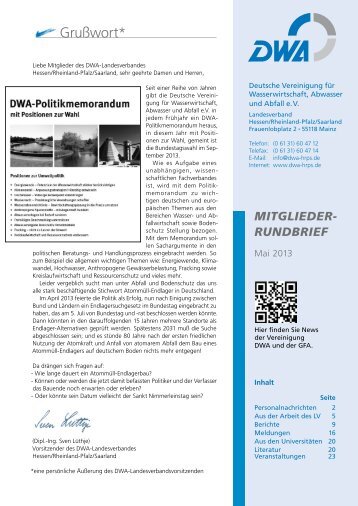 Rundbrief Mai 2013 - Landesverband Hessen - Rheinland-Pfalz ...