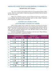 ROMANIZATION SYSTEM FOR KHMER (CAMBODIAN) - NGA