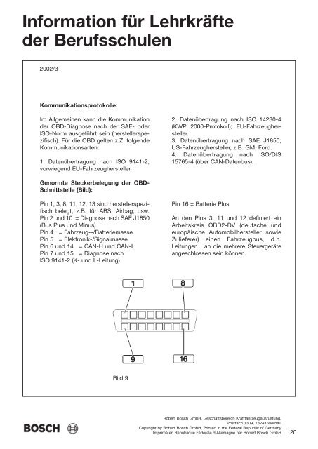 Information für Lehrkräfte  der Berufsschulen - Bosch