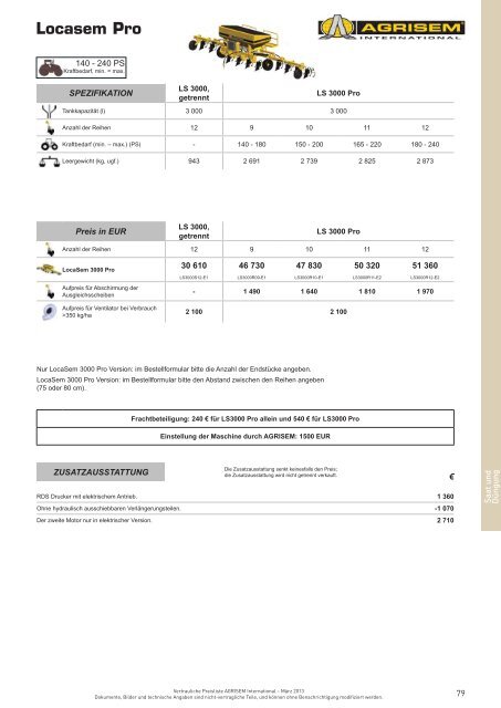 PREISLISTE 2013 - Kranich GmbH