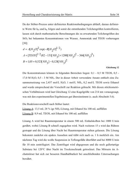 5 Herstellung und Charakterisierung der Matrix