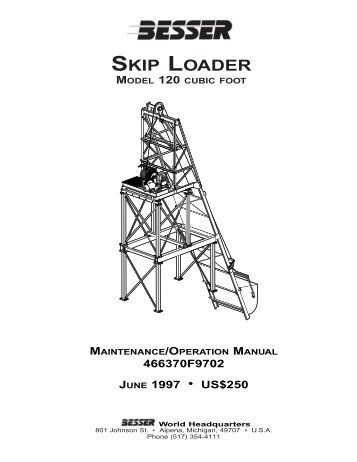 SKIPLOADER 120 SPECIFICATIONS - Besser Company