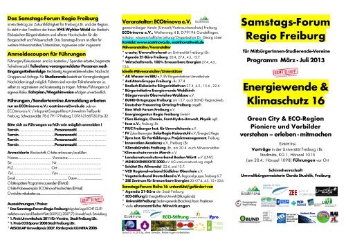 Samstags-Forum Regio Freiburg Energiewende & Klimaschutz 16 ...