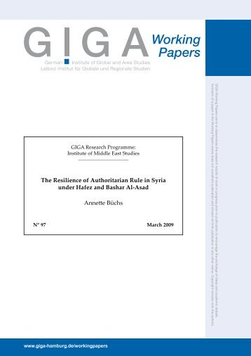 The Resilience of Authoritarian Rule in Syria - GIGA German ...