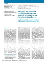 Häufigkeit und Verteilung von Schlafproblemen und Insomnie ... - RKI