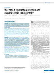 Wer erhält eine Rehabilitation nach ischämischem Schlaganfall?