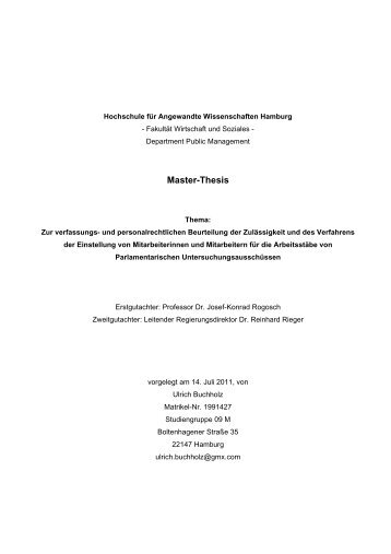 Master-Thesis - Niedersachsen