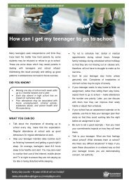 Parent information sheet: How can I get my teenager to go to school