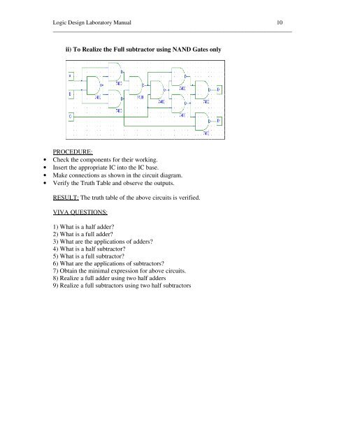 LOGIC DESIGN LABORATORY MANUAL - VTU e-Learning Centre