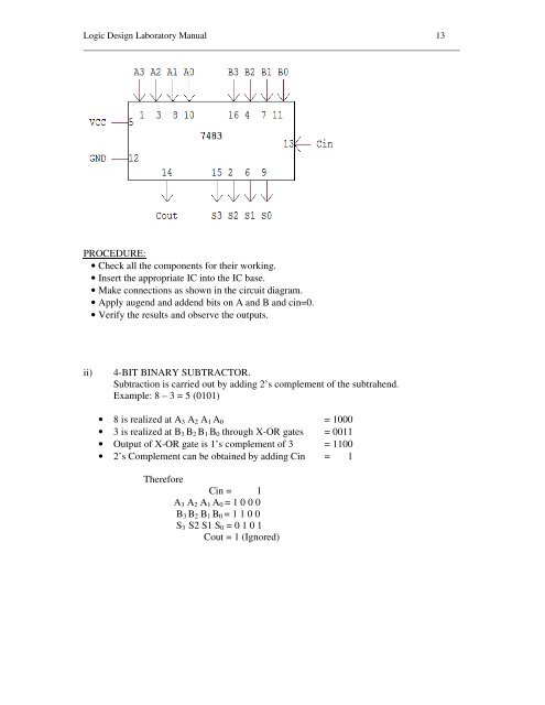 LOGIC DESIGN LABORATORY MANUAL - VTU e-Learning Centre