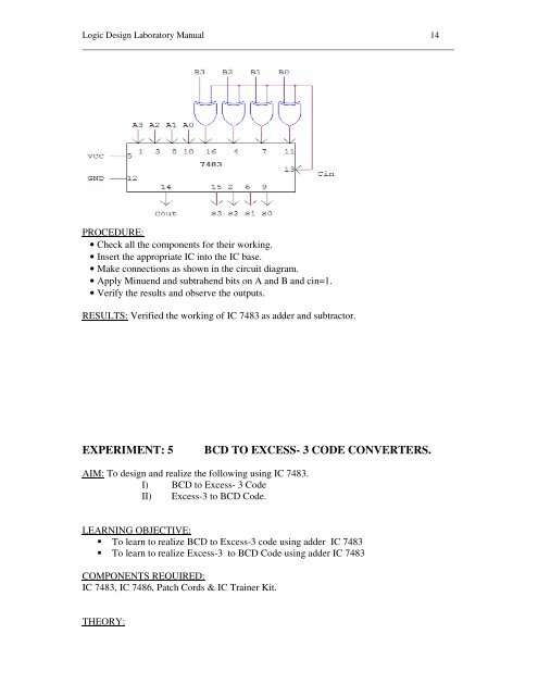 LOGIC DESIGN LABORATORY MANUAL - VTU e-Learning Centre