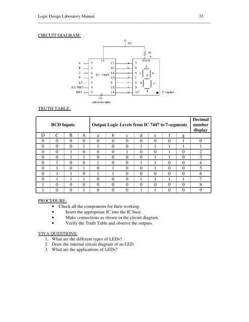 LOGIC DESIGN LABORATORY MANUAL - VTU e-Learning Centre