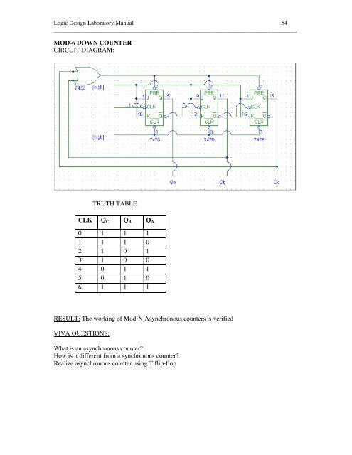 LOGIC DESIGN LABORATORY MANUAL - VTU e-Learning Centre