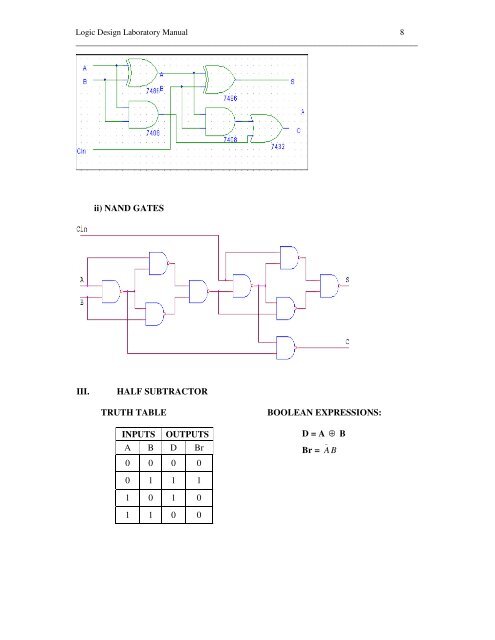 LOGIC DESIGN LABORATORY MANUAL - VTU e-Learning Centre