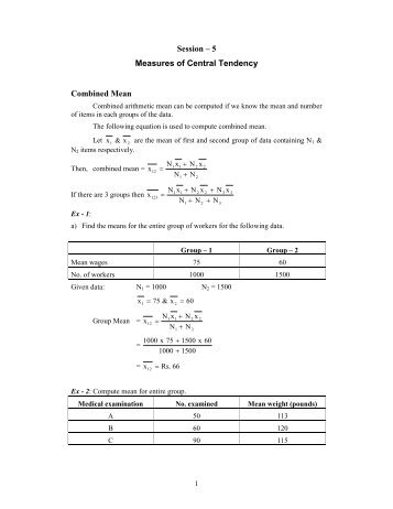 5 Measures of Central Tendency Combined Mean - VTU e-Learning ...