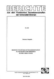 aus dem Fachbereich Geowissenschaften der Universität Bremen