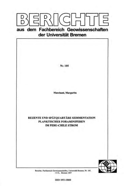 aus dem Fachbereich Geowissenschaften der Universität Bremen