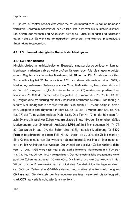 Immunhistologische Charakterisierung primärer Neoplasien des ...