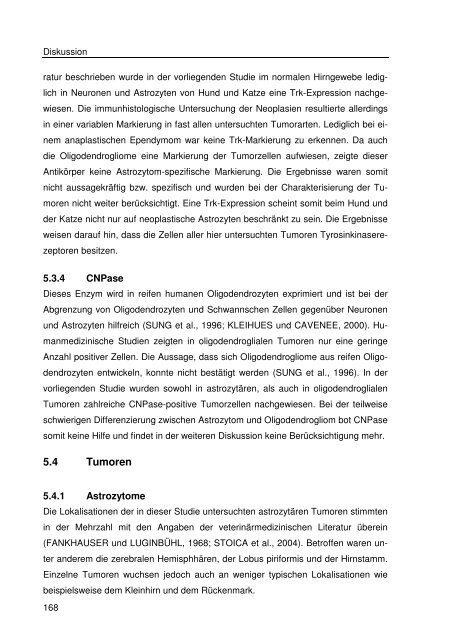 Immunhistologische Charakterisierung primärer Neoplasien des ...