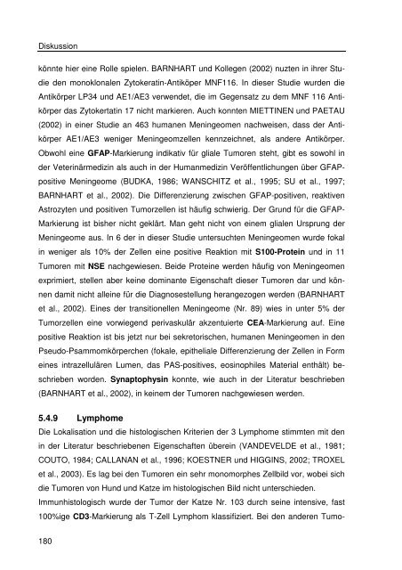 Immunhistologische Charakterisierung primärer Neoplasien des ...