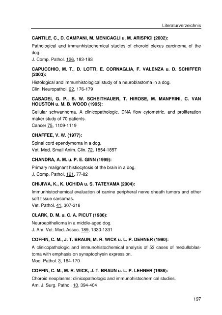 Immunhistologische Charakterisierung primärer Neoplasien des ...