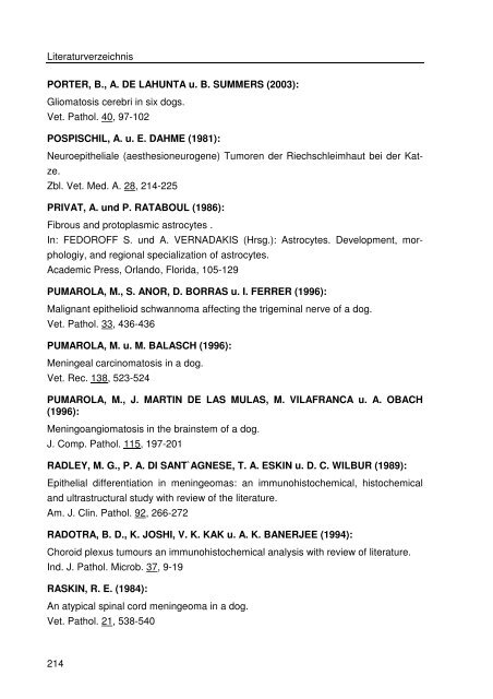 Immunhistologische Charakterisierung primärer Neoplasien des ...