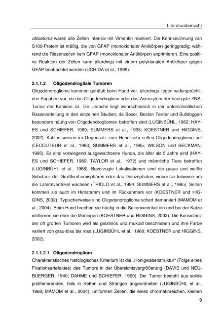 Immunhistologische Charakterisierung primärer Neoplasien des ...