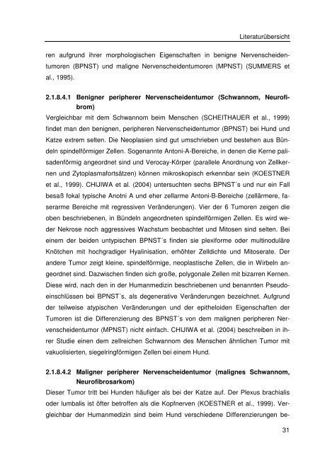 Immunhistologische Charakterisierung primärer Neoplasien des ...