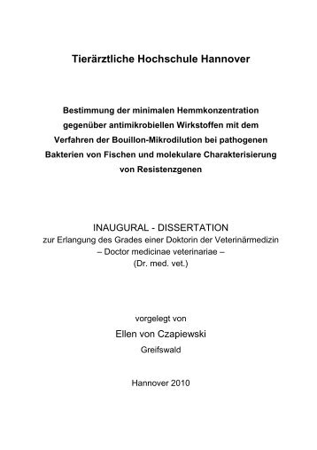 Bestimmung der minimalen Hemmkonzentration gegenüber ...