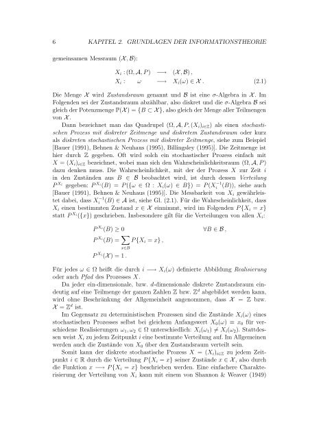 Nichtlineare Methoden zur Quantifizierung von Abhängigkeiten und ...