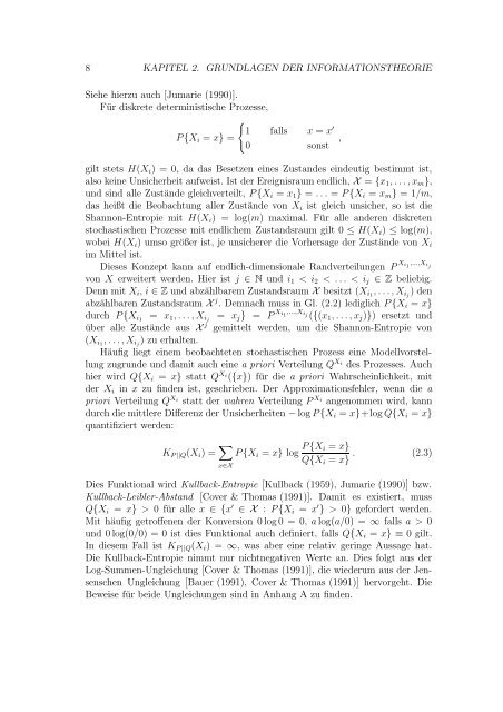 Nichtlineare Methoden zur Quantifizierung von Abhängigkeiten und ...