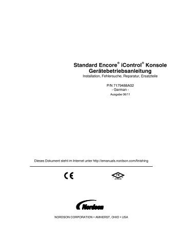 Standard Encore iControl Konsole - Welcome to Nordson eManuals ...