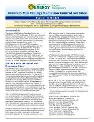 UMTRCA sites fact sheet.cdr - U.S. Department of Energy