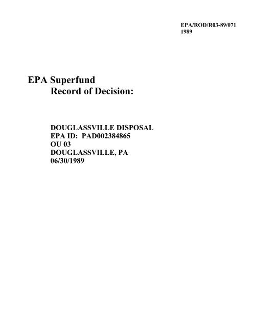 RODS - DOUGLASSVILLE DISPOSAL (OU 03) - US Environmental ...