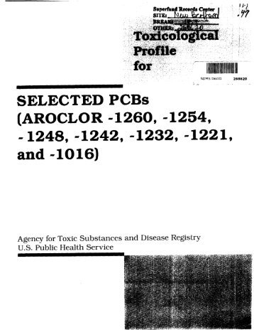 New Bedford, Toxicological Profile For Selected PCBs - US ...