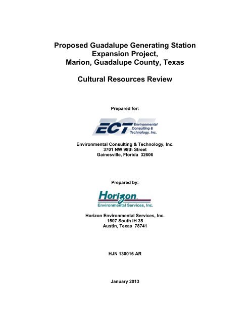 Guadalupe Generating Station Final Cultural Resourse Report - US ...