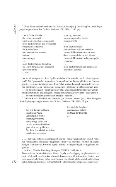 Diszkurzív pozíciók a kortárs magyarországi német irodalomban - EPA