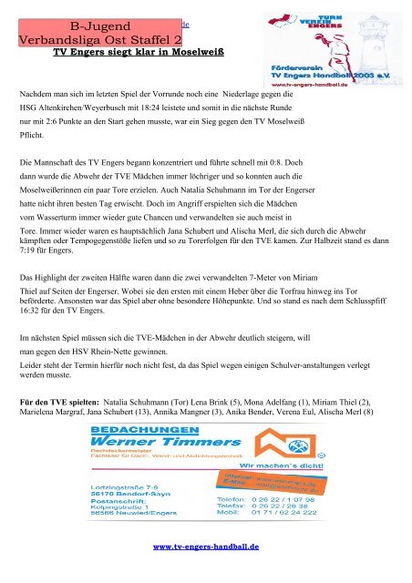 Newsletter März 2012 - TV Engers