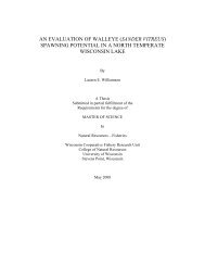 an evaluation of walleye (sander vitreus) spawning potential in a ...