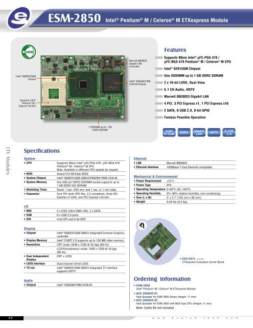 ESM-2850 Intel® Pentium® M / Celeron® M Etxexpress ... - Automata