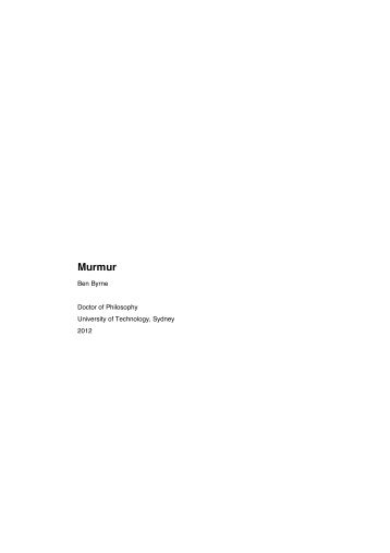 Murmur - Submission (Ben Byrne) - UTS ePRESS - University of ...