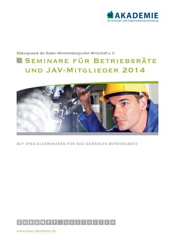 Sonderbroschüre Seminare für Betriebsräte und JAV-Mitglieder 2014