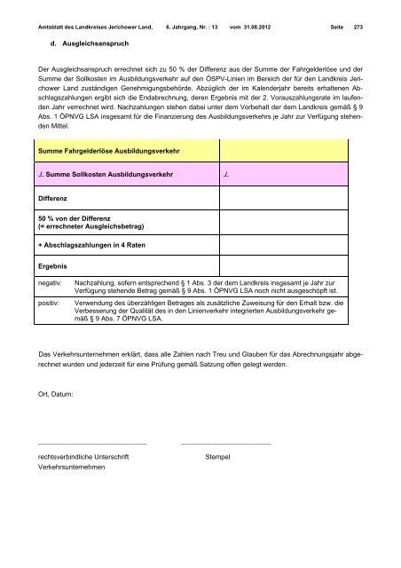 Amtsblatt Nr. 13-06-12 vom 31.08.2012 - Landkreis Jerichower Land