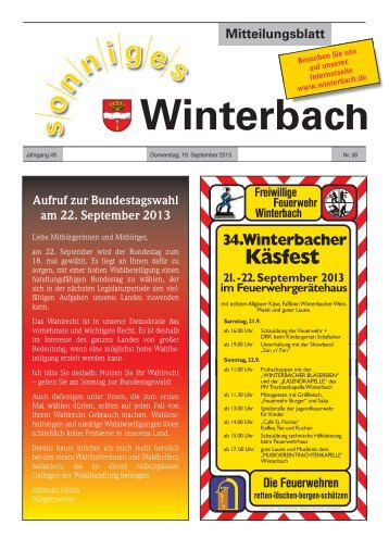 Mitteilungsblatt KW 38/2013 - Gemeinde Winterbach