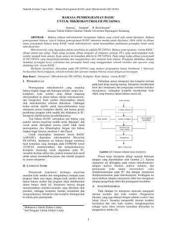 1 bahasa pemrograman basic untuk mikrokontroler pic16f84a - Undip