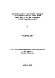 determination of syntetic phenolic antioxidants in ... - ePrints@USM